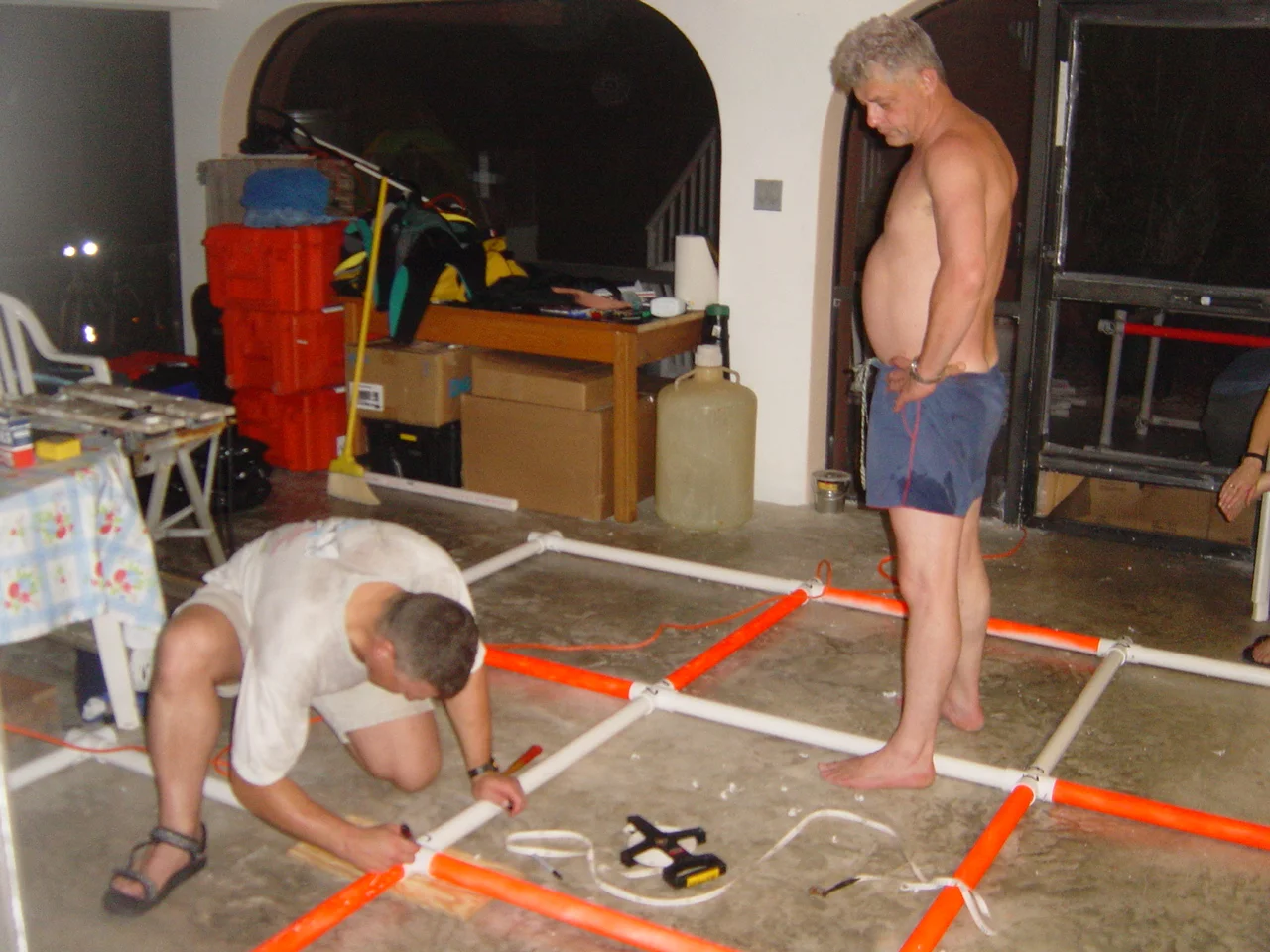 Vladimir and Frank checking the accuracy of the grid