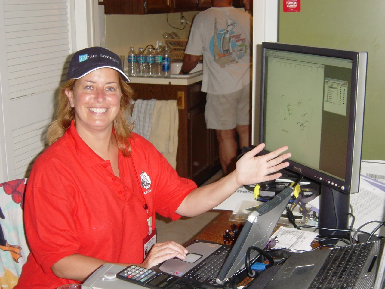 Kathy working on the Site Recorder data of The Button Wreck