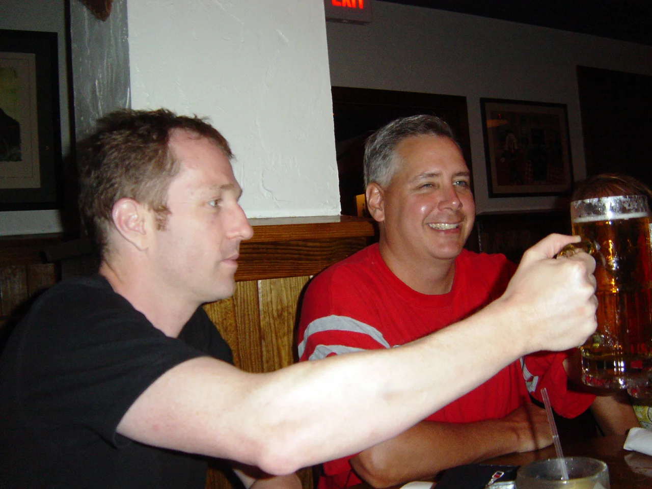 David and Patrick trying the local beer
