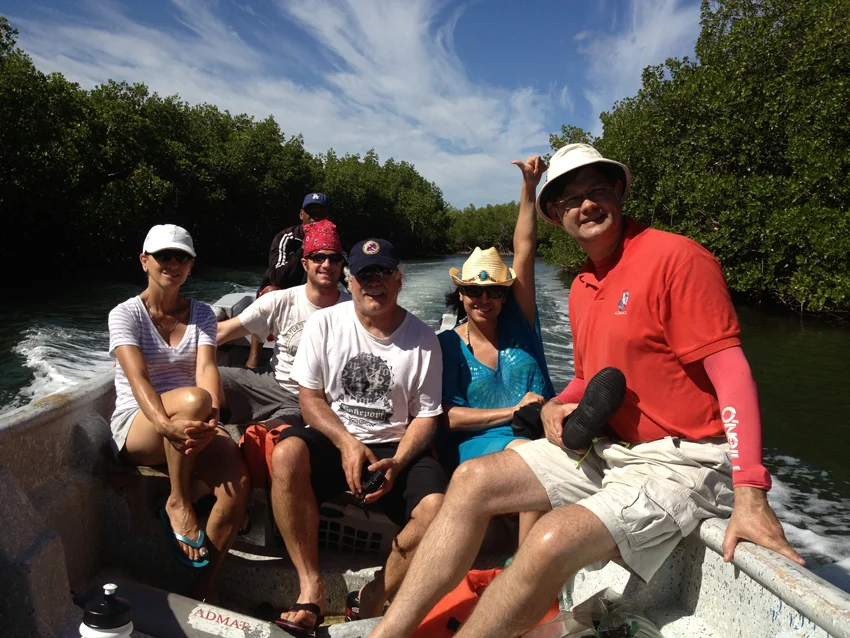 The channel trough the mangroves to get to the bay