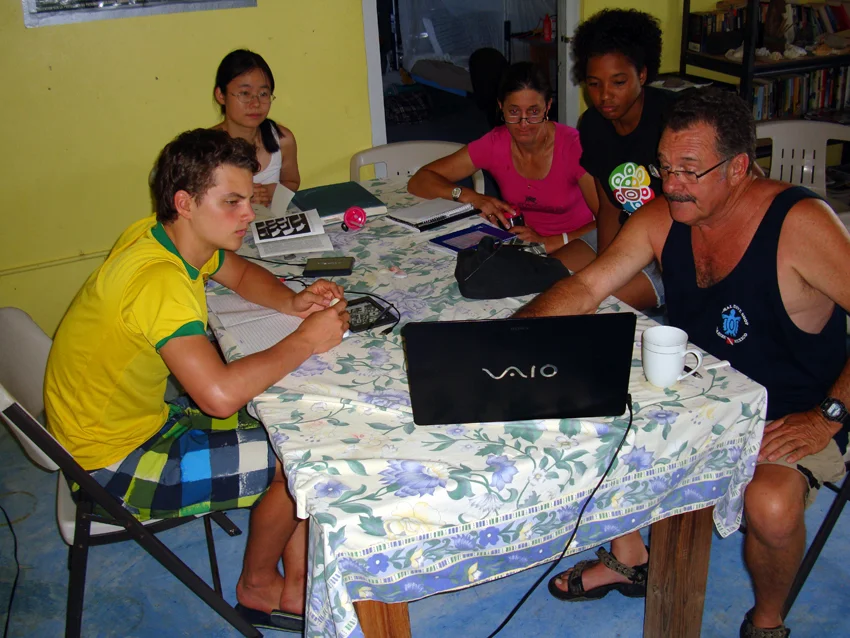The Team planning the dive in the early morning
