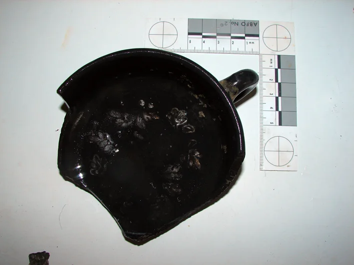 Top view showing the remains of the pattern