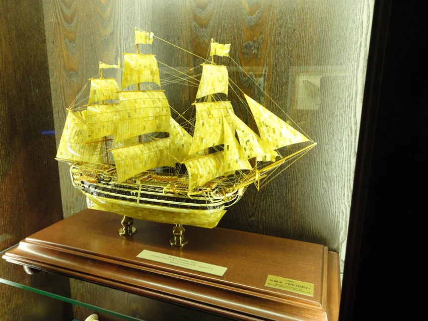 The famous model of HMS Victory made out of amber