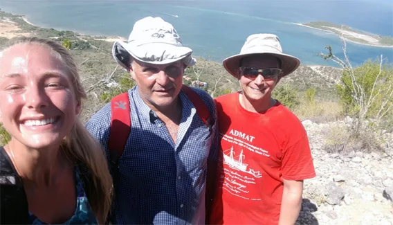 Justine, Raimund and Wesley at the top of El Morro