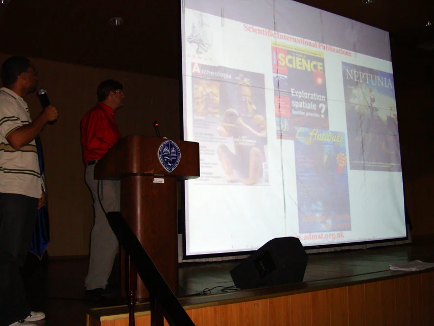 Dr Spooner explaining the importance of scientific research and publication of the findings
