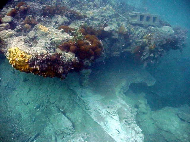 The presumed main mast step where the explosion destroyed the stern section of the ship