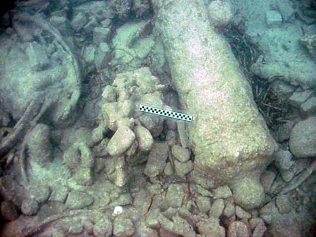  Cannon No:5 with the remains of mast rings on the left 