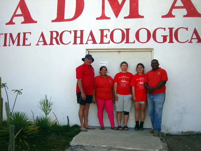 Some of the small survey team for Wreck One, Raimund Krob (Team Leader), Blianka, Wesley Korpela, Laura Whitehead and Rami