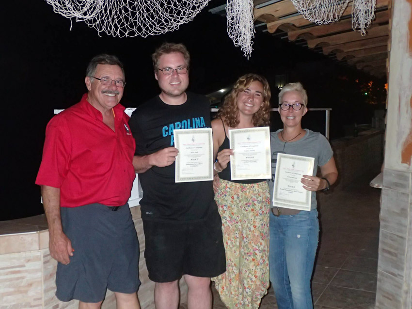  Stephen being awarded ADMAT's Underwater Survey Diver certification by John Downing in 2016 