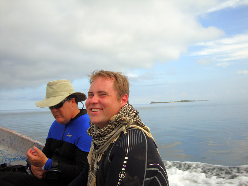 Stephen out to the wreck site