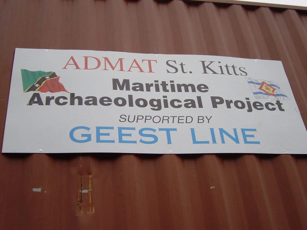 One of the official project signs