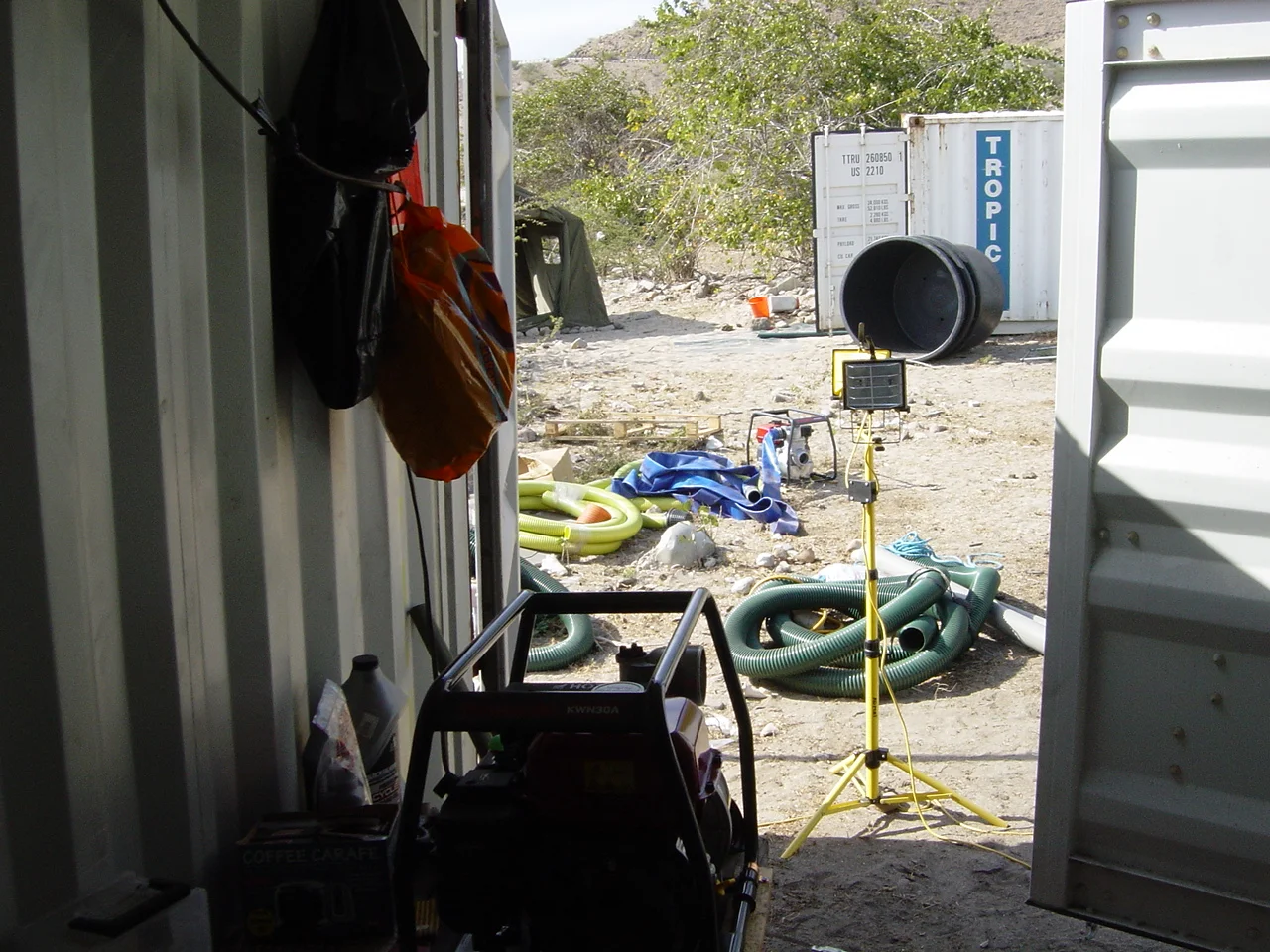 Tropical Shipping container in position