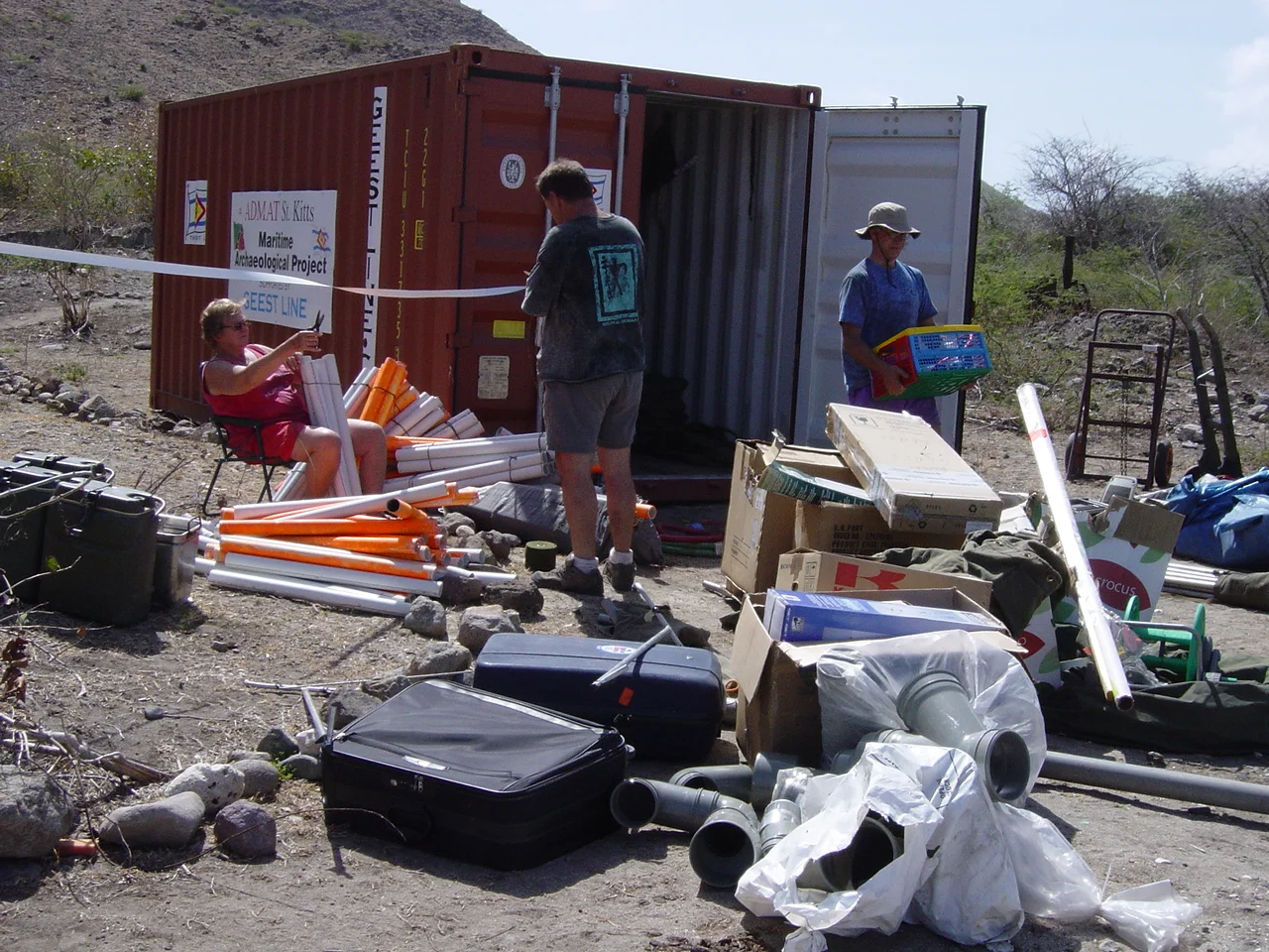 More equipment is unloaded