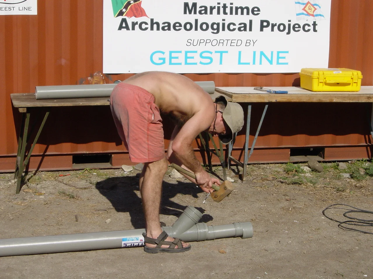 Andy making repairs