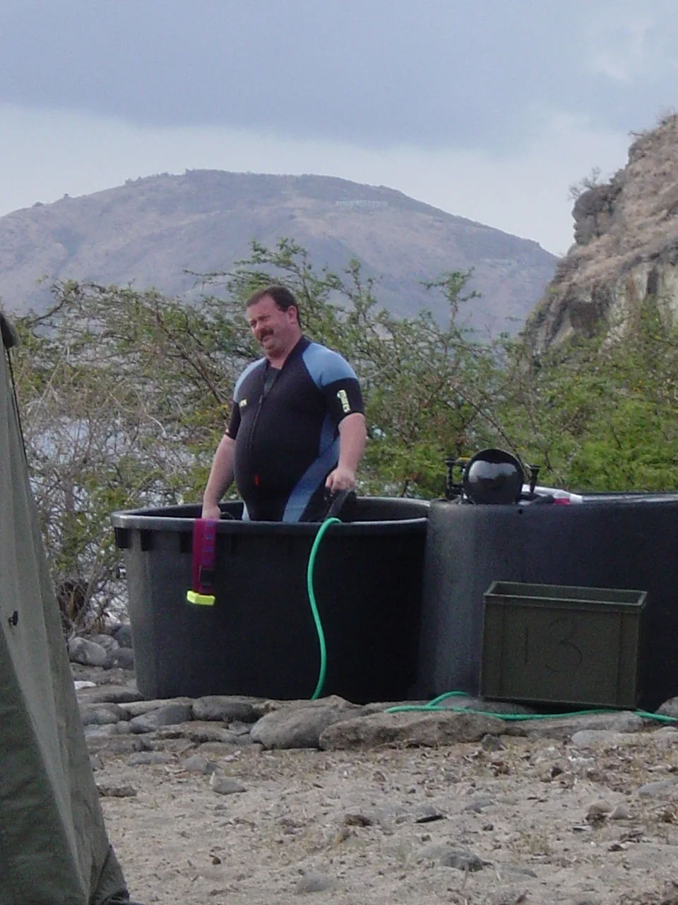  Jeremy washing his kit 