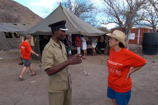 Assistant Superintendent, Ivor Blake talking to Kathy
