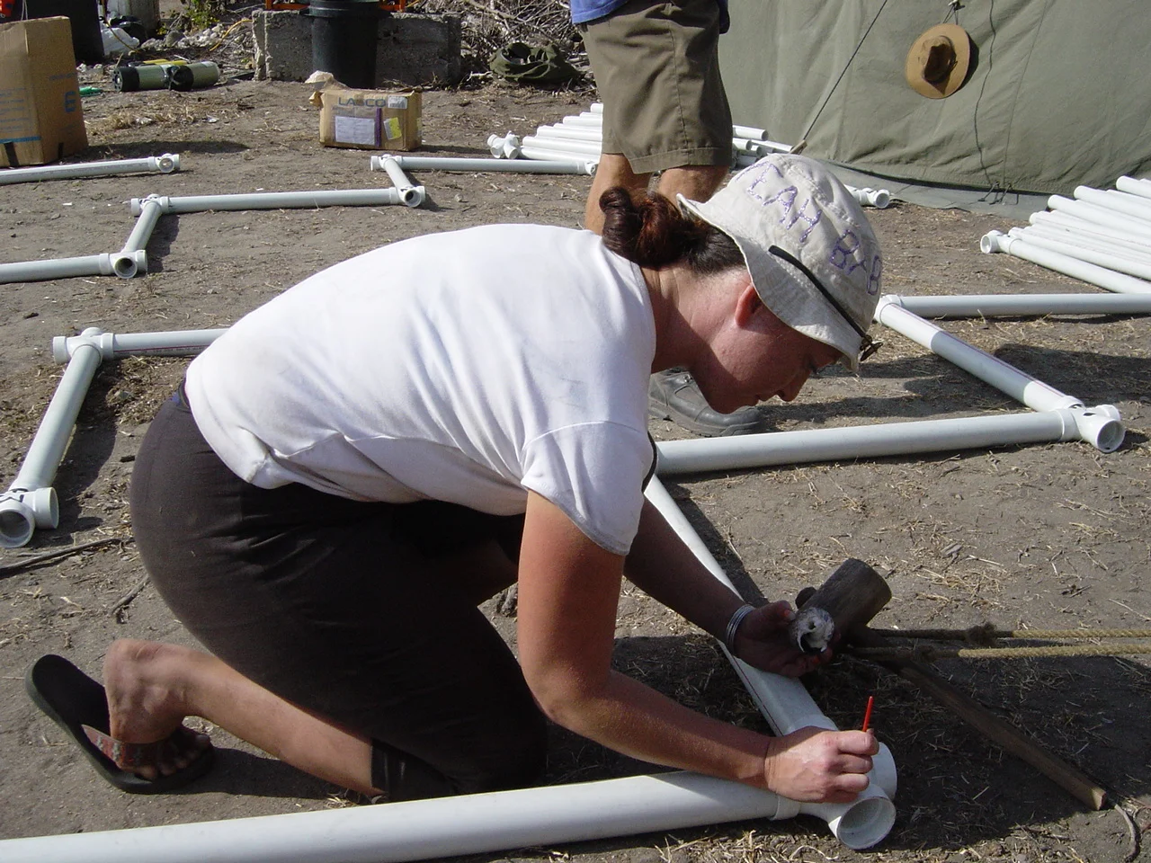 Nathalie painting the Alpha numeric codes