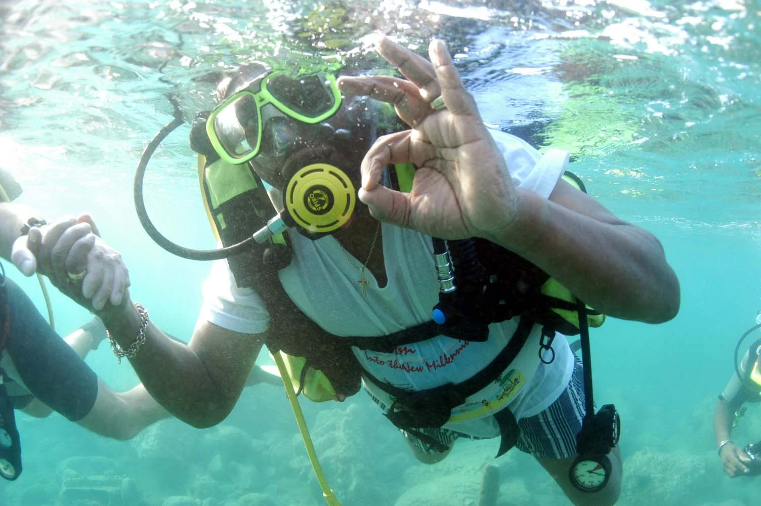 Randolph Hamilton of the St. Kitts and Nevis Ministry of Tourism went diving for the first time ever to see the wreck for himself