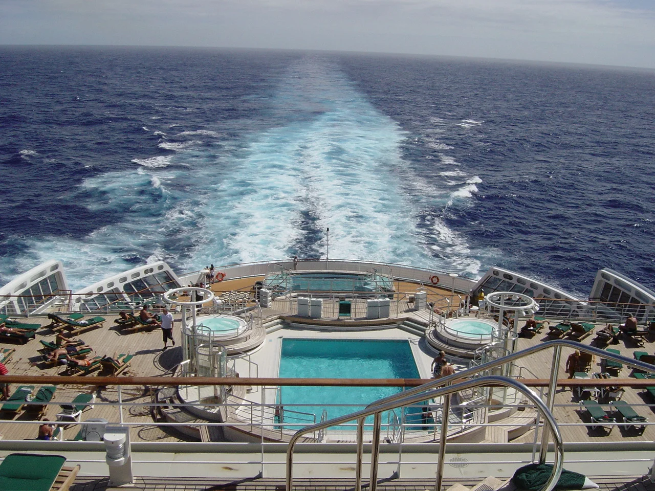  Looking down on one of the swimming pools.