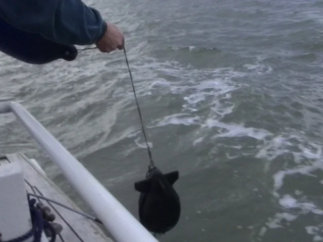  The ADMAT Magnetometer Toridal Fish made by Aquascan is deployed 