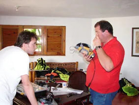 Jeremy teaching how to use an AGA mask