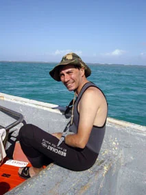 Dr Francois Gendron on his way to Le Casimir Wreck
