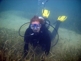 At the deepest part of The Tile Wreck, all of 2.7 meters