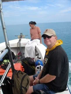 John Foster, senior State Archaeologist for the State of California in the foreground taking part in the survey