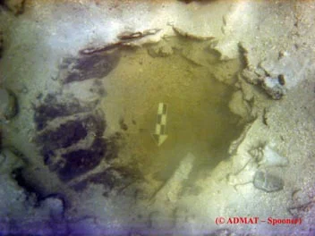 The barrel was almost two meters in length and contained blue flints