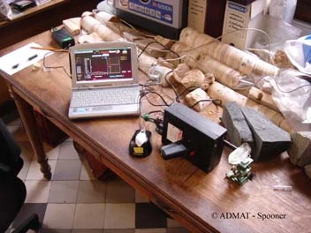 RAMAN Microprobe is then tuned to the second known frequency, this time quartz crystal