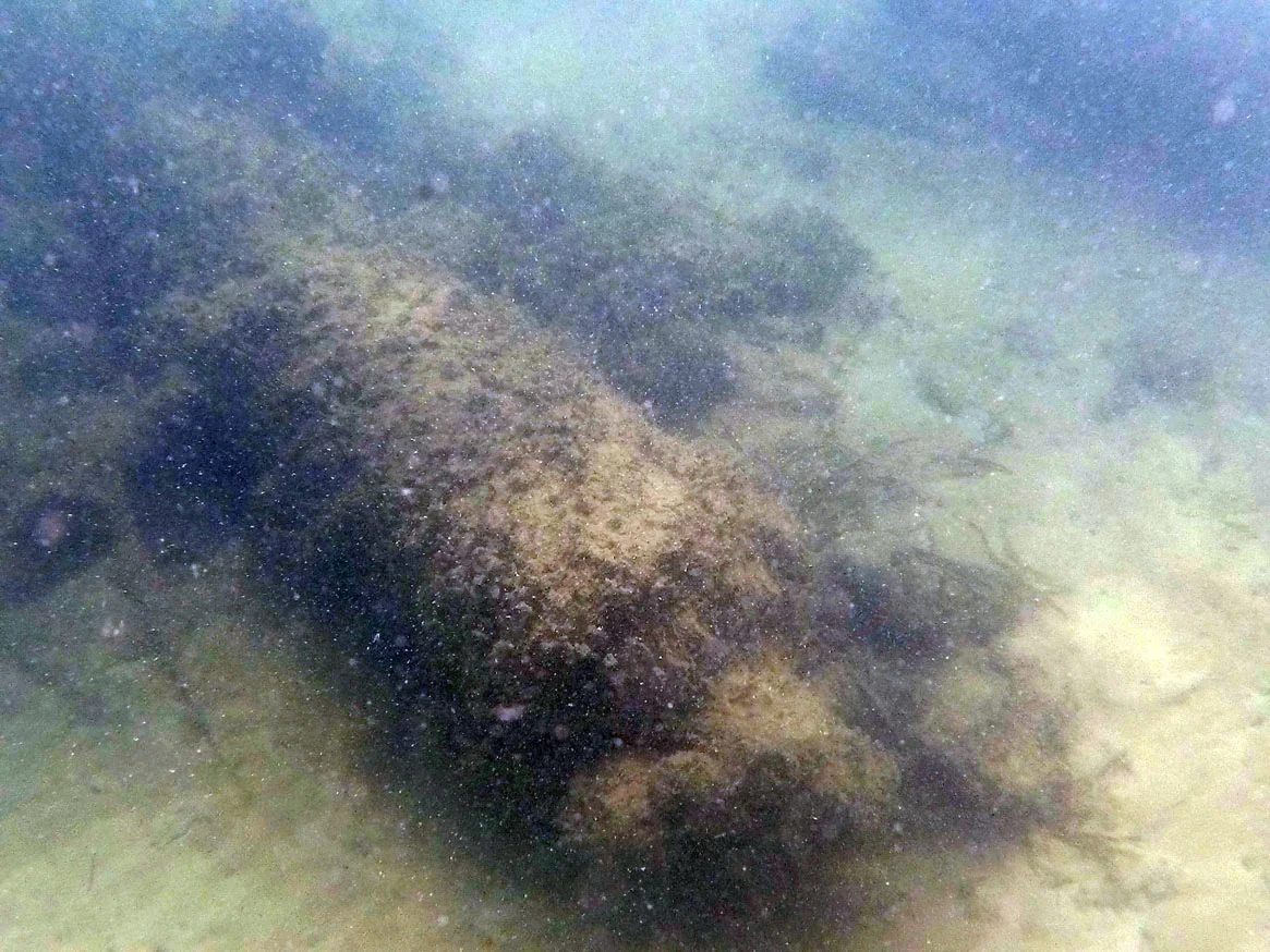 Cannon No: 3, again covered with months of marine growth before the Team arrived on site