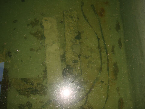Some of the diagnostic iron ballast bars in the conservation tanks.