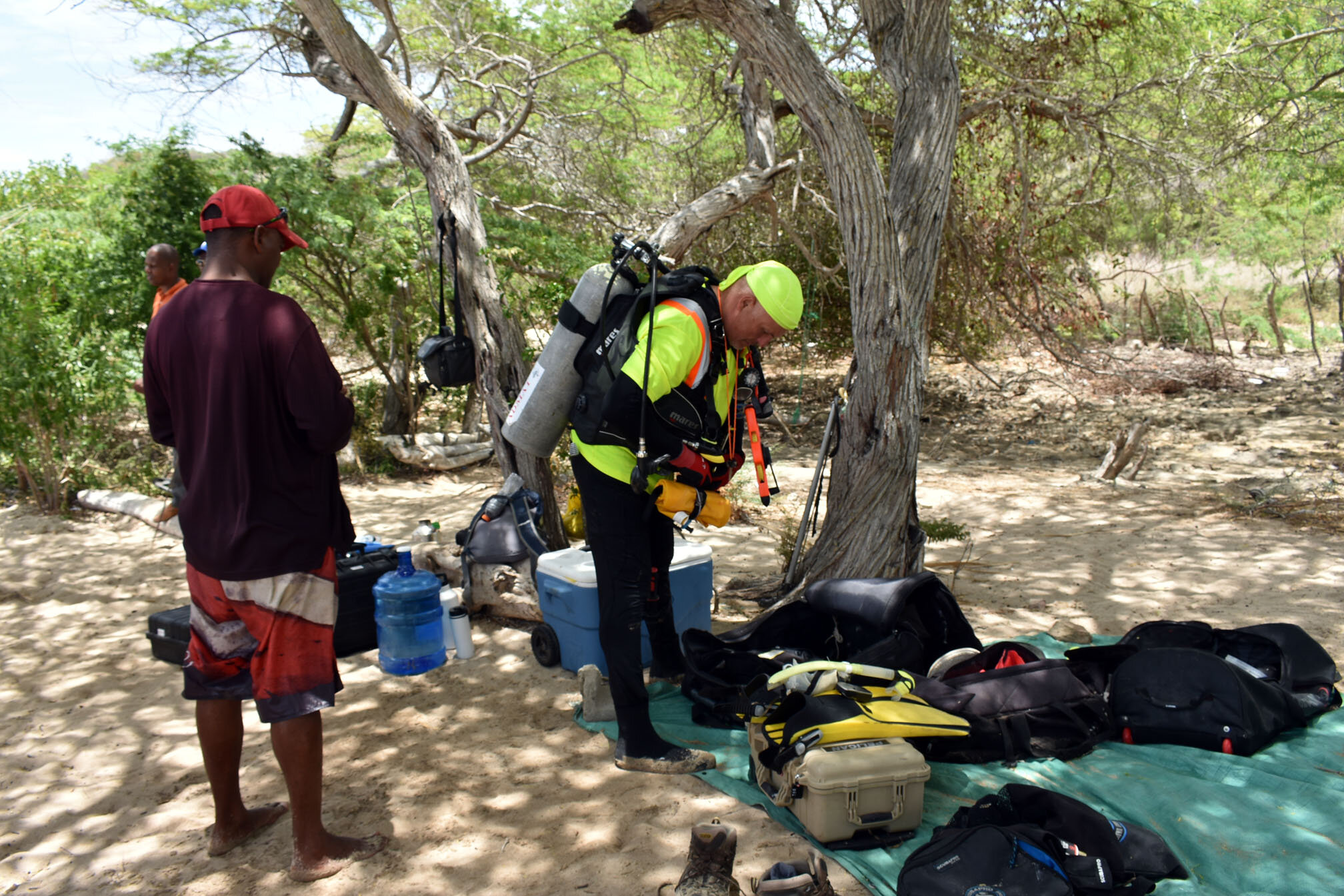 Raimund Krob getting ready for a dive.