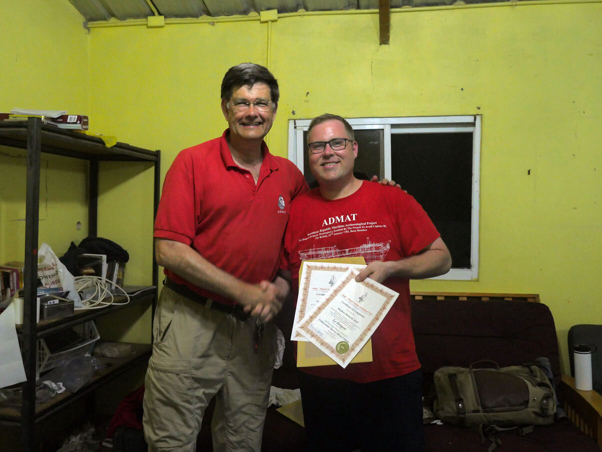 Steve Abell receiving his certification.