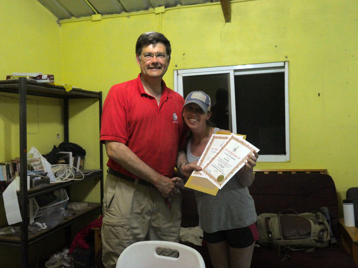 Jessica Piner getting her certifications.