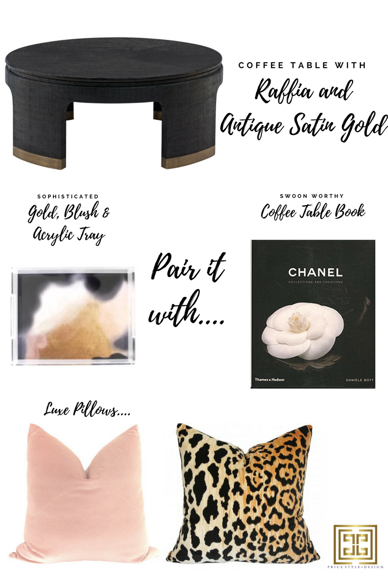Click on these links for more information or to purchase: Coffee Table // Tray // Book // Blush Pillow // Leopard Pillow