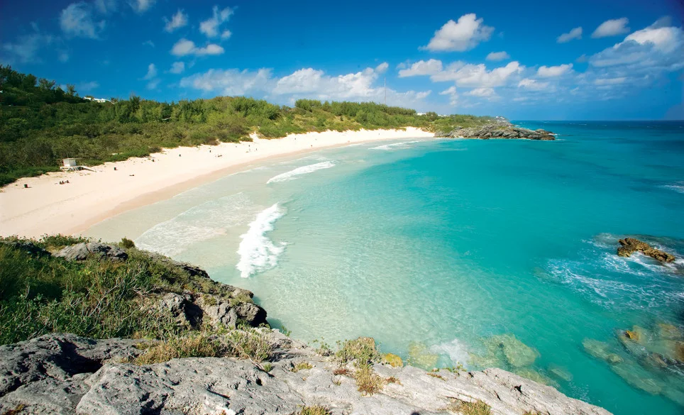 The infamous pink sand at Horseshoe Bay at Horseshoe Bay in Bermuda.