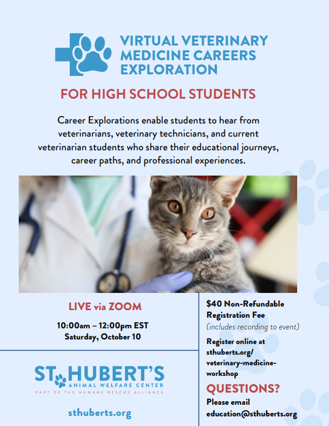 VIRTUAL Veterinary Career Exploration Workshop for Students