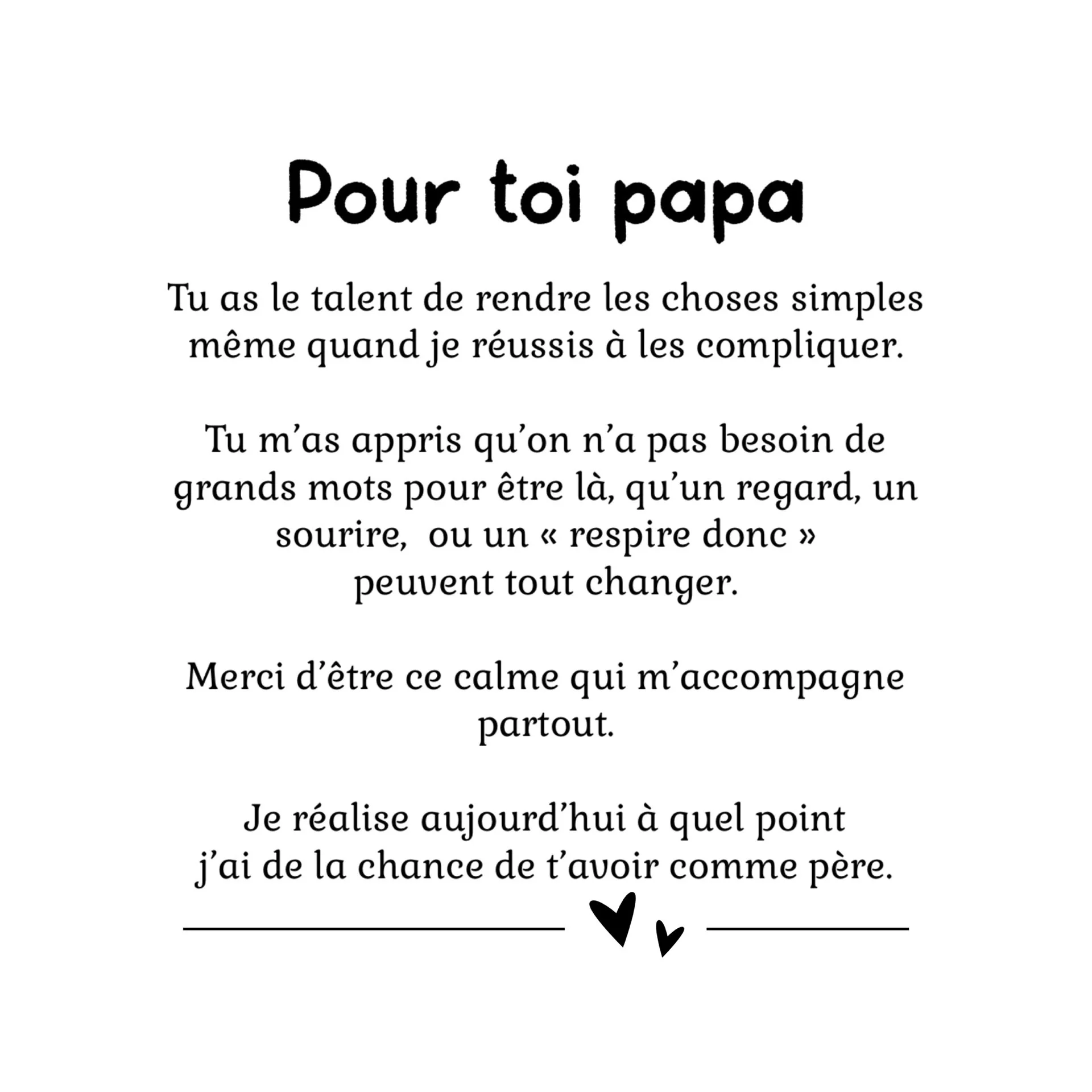 message touchant pour papa dans coffret cadeau Tokade