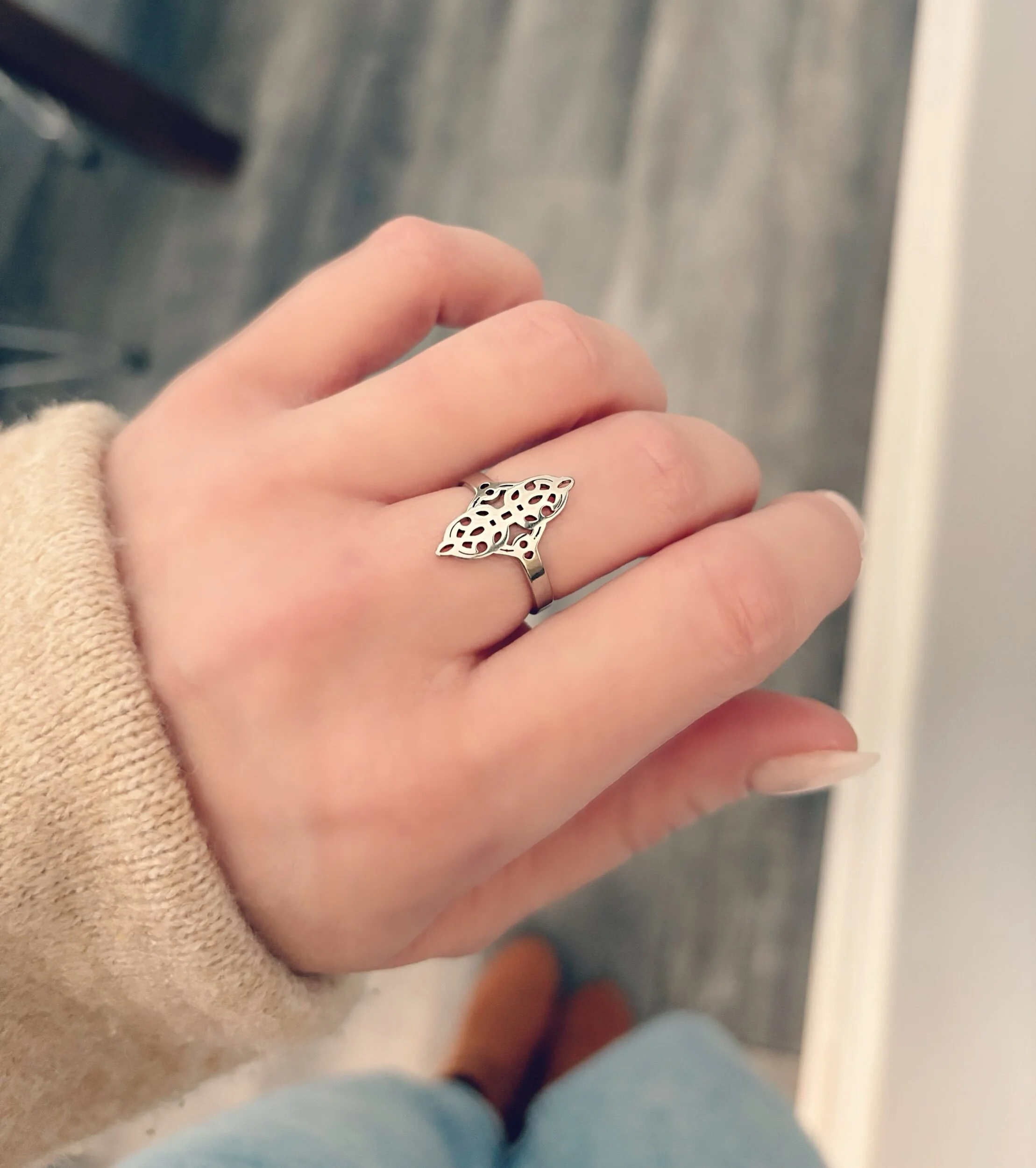 Bague jonc en plaqué or avec oxyde 7mm