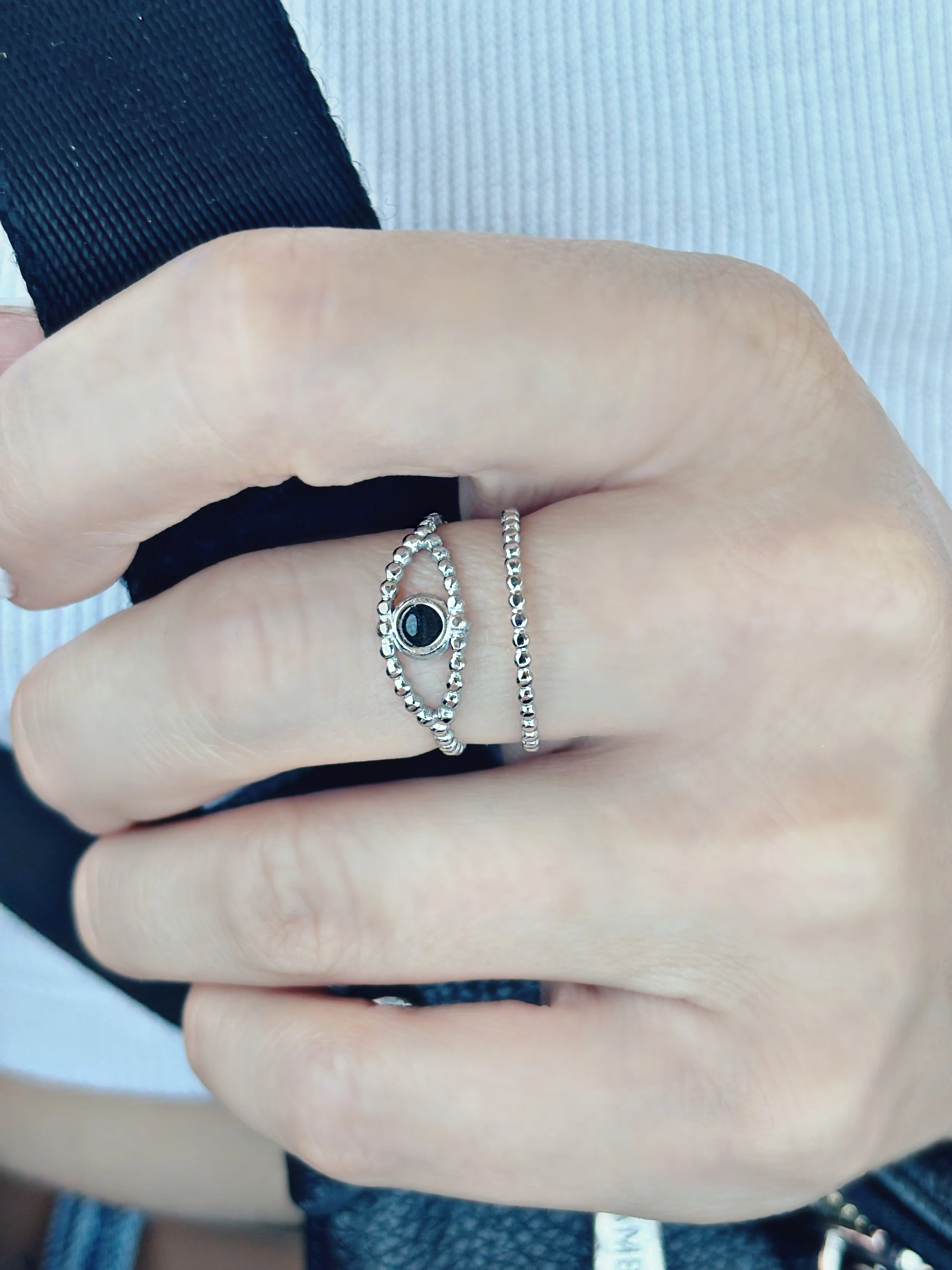 Bague Protection en acier inoxydable avec motif du troisième œil, bijou ajustable et symbolique | Tokade.