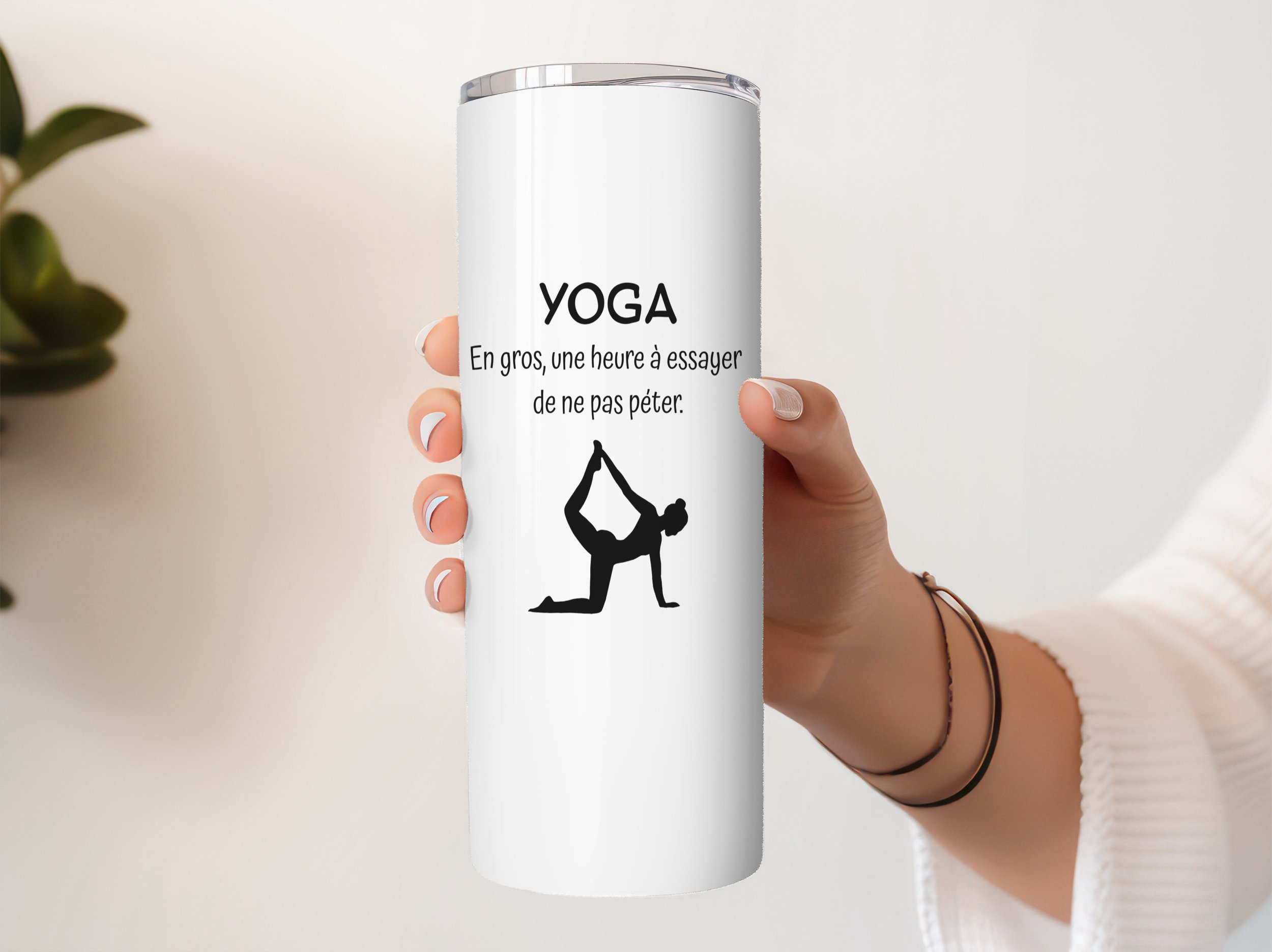 Verre isotherme 20 oz – Yoga : une heure à essayer de ne pas péter