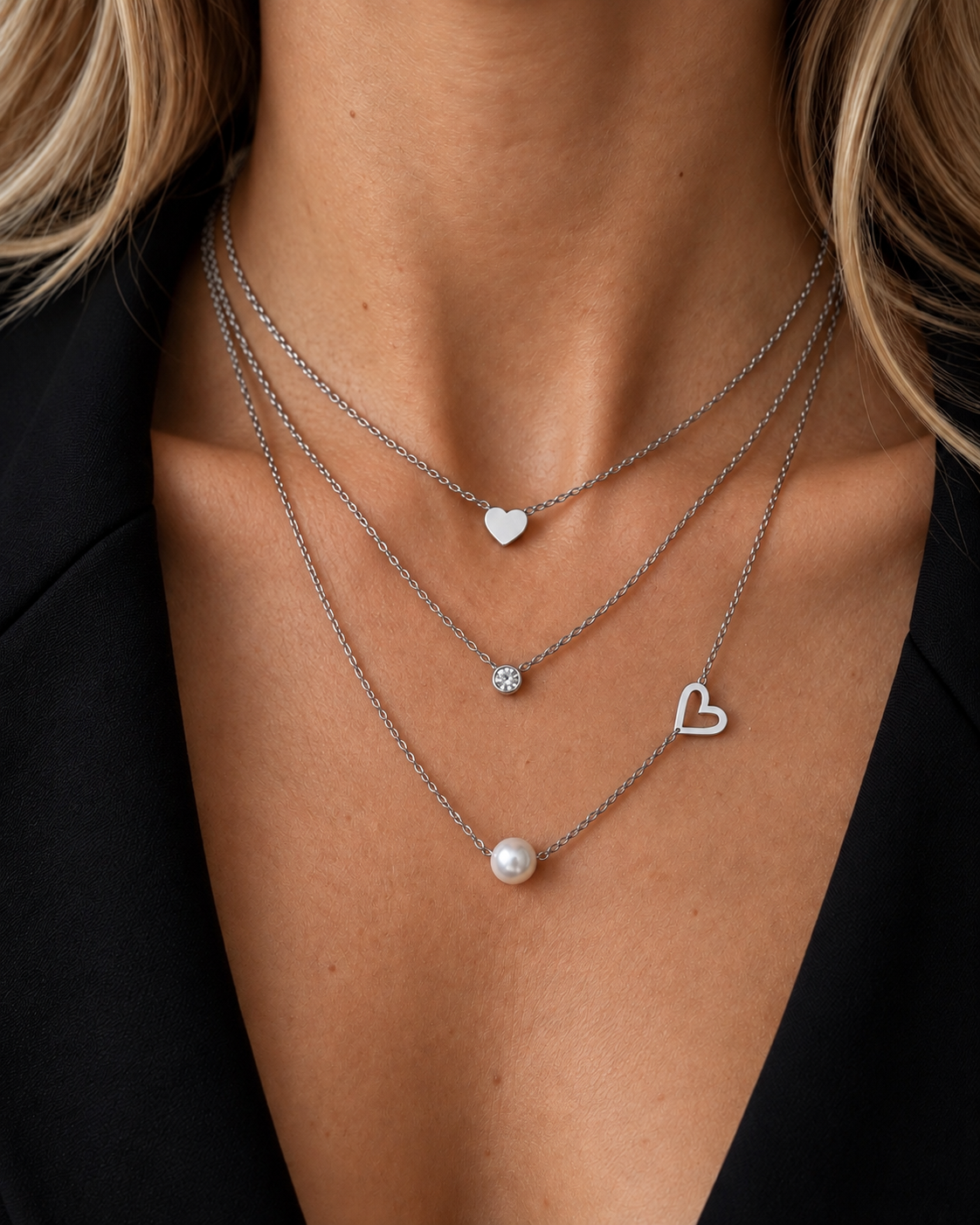 Duo de colliers Bacci + Joan argent (Valeur de 69$)