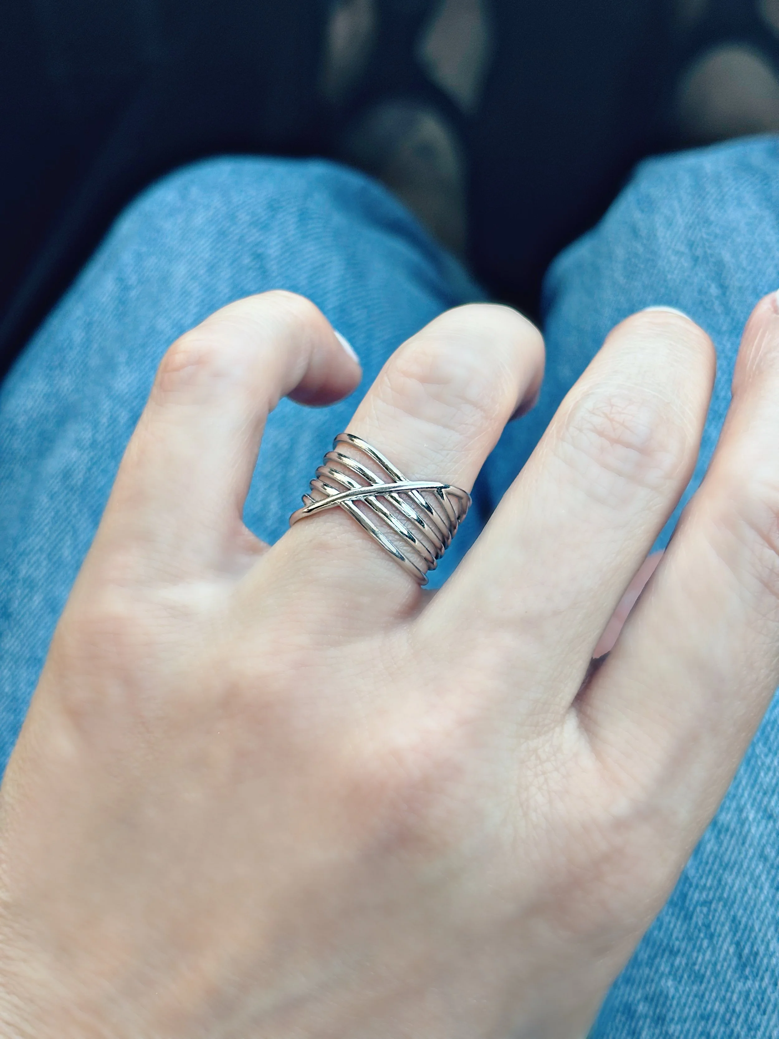 Bague Guily ajustable en acier inoxydable argenté – bijou chic et féminin | Tokade.