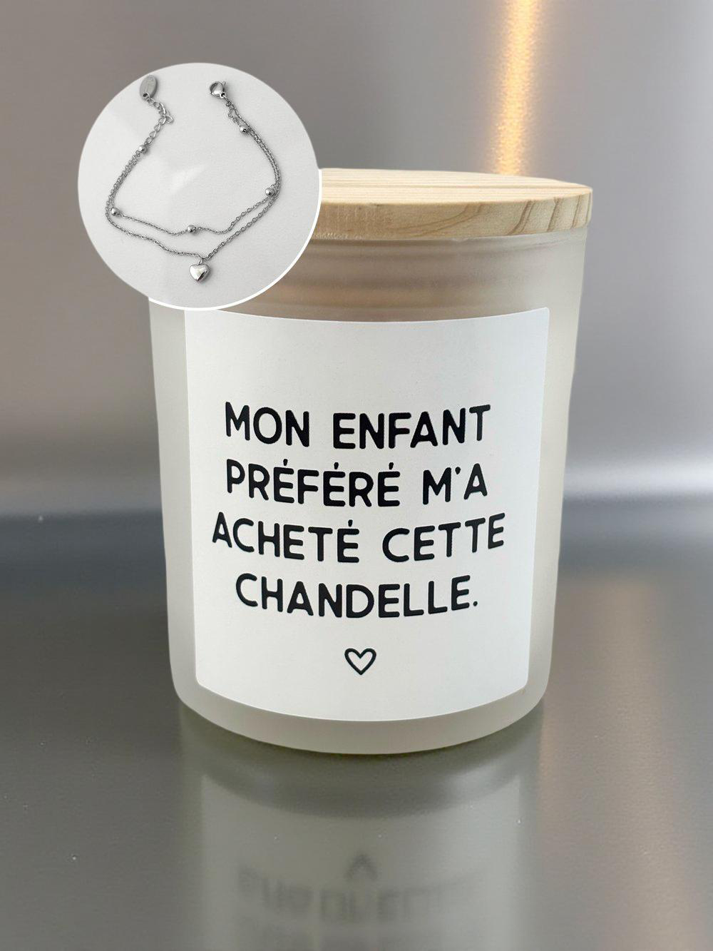 Chandelle "Mon enfant préféré" Avec un bijou à l’intérieur.