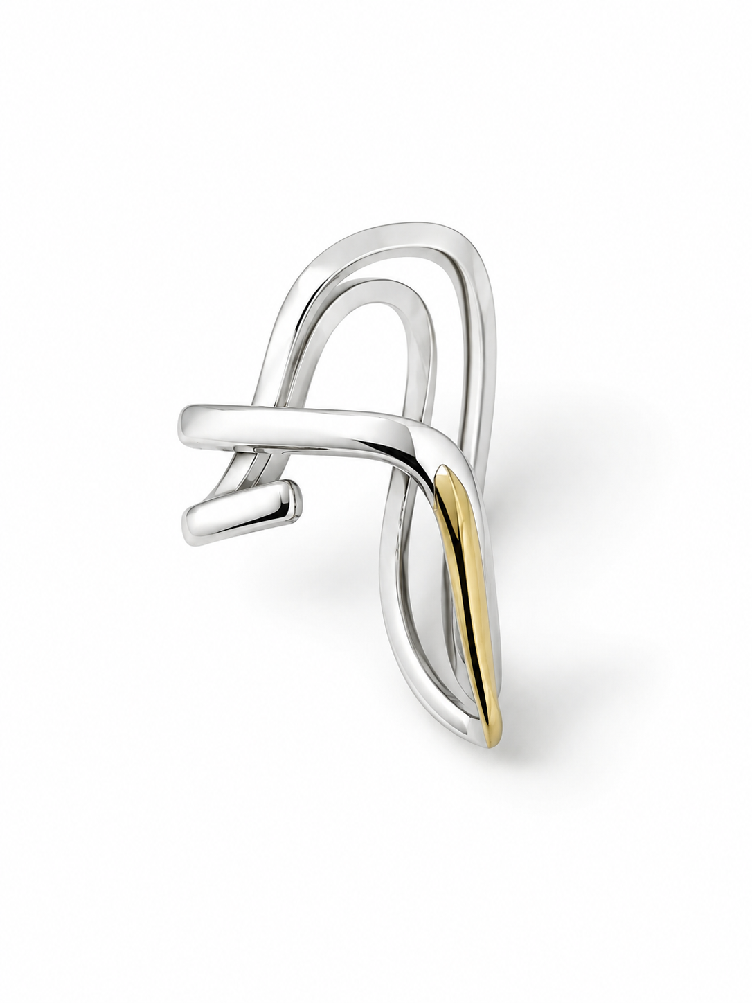 Bague Chloé ajustable bicolore vue de dos sur fond blanc