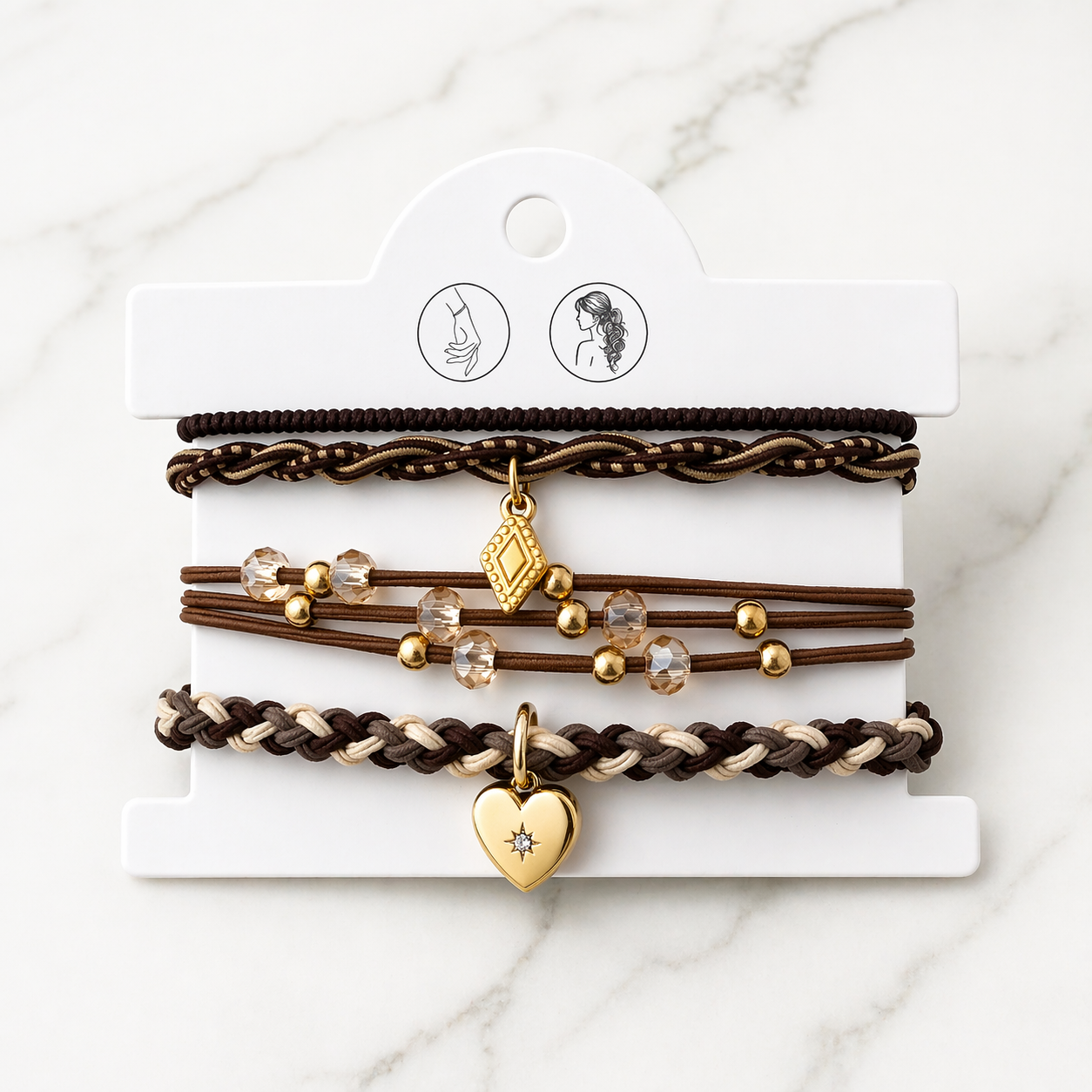 Élastiques à cheveux pouvant être portés en bracelets-Tokade