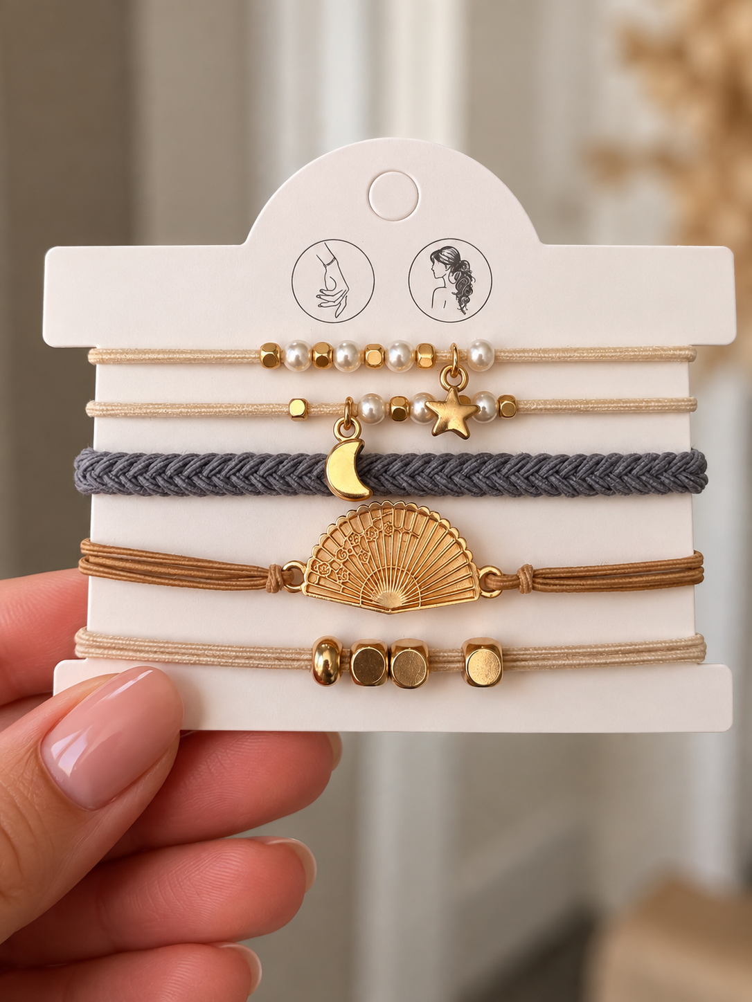 Ensemble d’élastiques à cheveux pouvants être portés comme bracelets