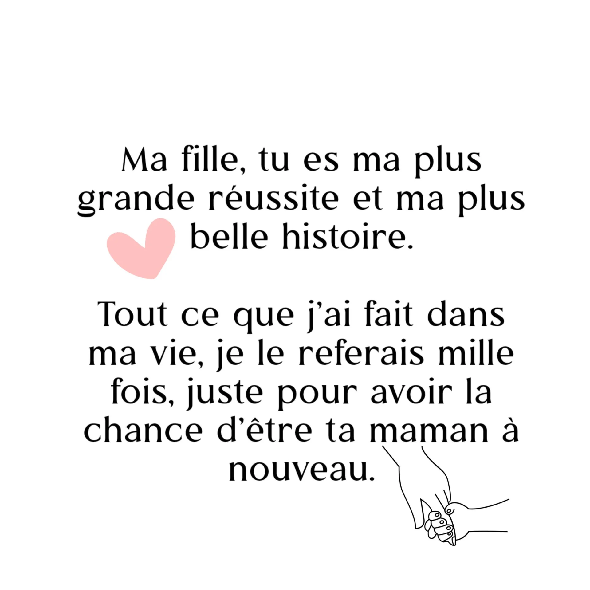Message d’amour “Ma fille, tu es ma plus grande réussite et ma plus belle histoire” imprimé dans une boîte Tokade – cadeau sentimental de maman à sa fille.
