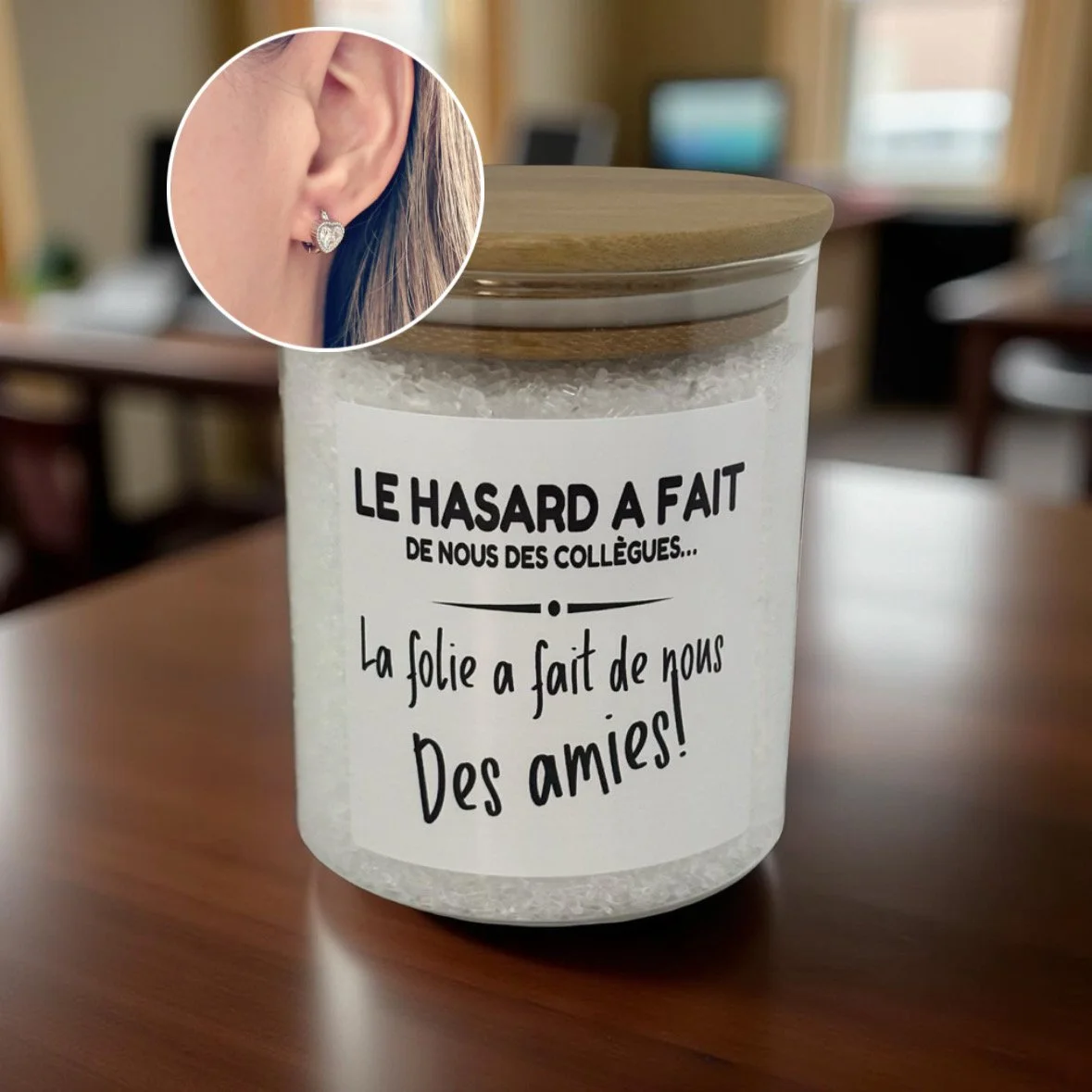 Pot de sels de bain cadeau pour collègue devenue amie – Tokade